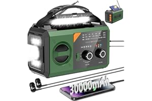 ETDEUH 27000mAh Notfallradio mit Kurbel,Solar,Batterie und USB Betriebene,Tragbar AM/FM Wetter Radio mit Bluetooth/Kopfhöreranschluss/Leseleuchte/Taschenlampe/Kompass/SOS Alarm für Camping Outdoor