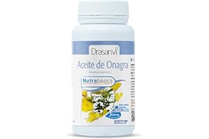 DRASANVI NUTRABASICS ACEITE DE ONAGRA - Vitamina E - Obtenido a través de prensado en frío - Contribuye a mantener niveles normales de COLESTEROL - SIN GLUTEN - 110 perlas