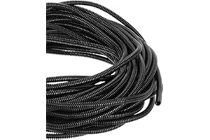 DMiotech 30m Wire Loom Split Tubing 12.7mm, Cord Protectors from Pet Flexible Conduit Cable Management for Office, Home, Garden, Black