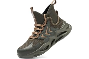 IYVW Safety Work Steel Toe Shoes for Men Women Lightweight Safety Sneakers Fashion Working Shoe Comfortable Breathable Work Boots Puncture Proof Safety Toe Shoes