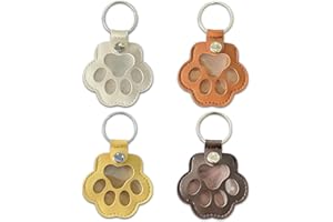 ZKFSIE 4 Dog Fur Keepsake Keyrings, Pet Hair Memorial Keychain for Dog and Cat Lovers, White Dark Brown Yellow Light Brown Hair Collector Keyring, Sentimental Gift for Pet Loss