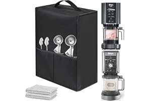 ‎LASESASIES Eismaschine Staubschutz für Ninja Creami Deluxe NC501EU, für Ninja Creami NC300EU, NC301EU, NC299AMZ Abdeckung mit Zubehörtasche, Ninja Eismaschine Zubehör (40 x 30 x 18 cm)