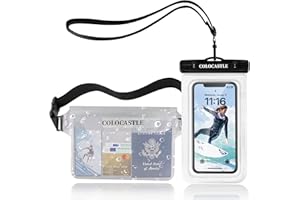 COLOCASTLE wasserdichte Tasche, wasserdichte Handyhülle Unterwasser, wasserdichter Beutel Bauchtasche Schutzhülle mit IPX8 wasserfeste Handytasche für Wassersport, Strand, Schwimmen, Bootfahren