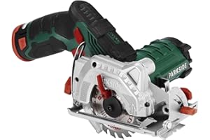 Parkside Sega circolare a batteria Led Phksa 12 A1, 12 V, agli ioni di litio, diametro 85 mm, 2 Ah, profondità di taglio e angolo di taglio regolabili in continuo, aspirazione della polvere