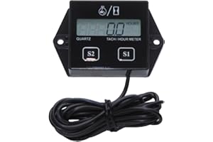 TIMORN Drehzahlmesser Induktiv,Tacho Motorrad,Induktive Betriebsstundenzähler für 2 Stroke & 4 Stroke Kleine Motor,Auswechselbare Batterie Wasserdichte Tachometer für Marine ATV Motorrad UTV Engine