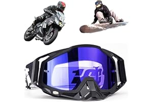 Yoihuqi Gafas Esquí, Gafas Moto Polvo, Gafas Snowboard Espejo, Dirt Bike Off-Road Goggles, Prueba Viento a Prueba de Polvo Gafas, para Bicicletas Montaña, Esquís o Cascos Abiertos