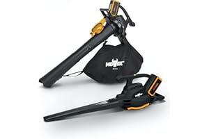 MOWOX Aspirateur Souffleur Broyeur Feuilles mortes 3 en 1 sans Fil Vitesse jusqu'à 240Km/h sans Batterie/Chargeur (Aspirateur Souffleur Broyeur Seul)
