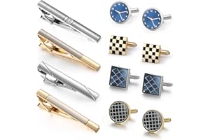 Wynameleri Classic Cufflinks and Tie Clips Set for Men Business Wedding, Happy Fathers Day Decor Accessory for Business, Birthday, Personalised Cufflinks for Men, Tie Pin And Cufflink Set