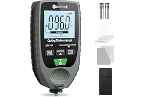 Neoteck Spessimetro per Vernice Auto Portatile Digitale LCD Misuratore di Spessore del Rivestimento Tester di Spessore della Vernice per Auto di Metallo con Base in Acciaio e Alluminio 0-1500um
