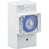 POPP&reg; Electric Timer Analogue Clock SUL-181H 230 V 45-60 Hz 24 Hours 35 mm DIN Rail (Pack of 1)