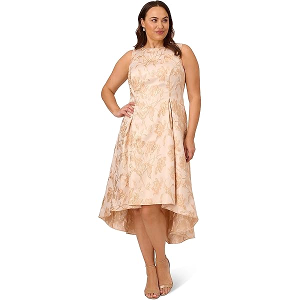 Ankle Length Dress With Pockets Adrianna Papell Women's Metallic Jacquard  Fit & Flare Dress - Macy's Women's Formal High Low Dress