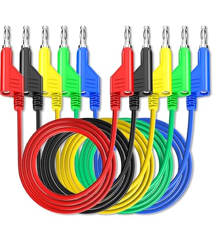 YACSEJAO Cordons Test BNC Vers Bananes Empilables 1,3 M – Câble Oscilloscope 4,2 Ft – Double Empilage, Isolation Pro Pour Mesures Auto & Labo