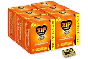 Zip Fast & Clean Wrapped Fire Lighters- Powerful & Reliable Fire Starter for Open Fires- Odourless Fire Cube for BBQs, Stoves & Burners- (6 Pack X 20 Cubes)
