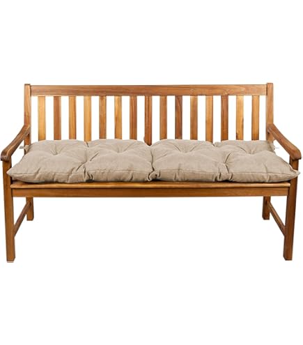 Tuinbank Kussen Met Riemen Chilly Piley Bankkussen 200x40x5 Cm - Waterafstotend, Met Rits & Lussen - Crème Tuinbank Kussen Chilly Piley Kussen