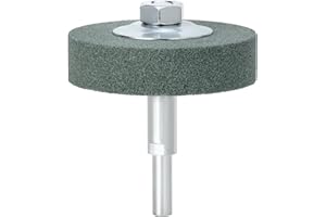 QWORK® Grinding Wheel Adapter and Grinding Stone for Drill, Change Electric Drill into Grinding Machine, 75mm OD 10mm ID Green Suitable for Metal Matte Polishing