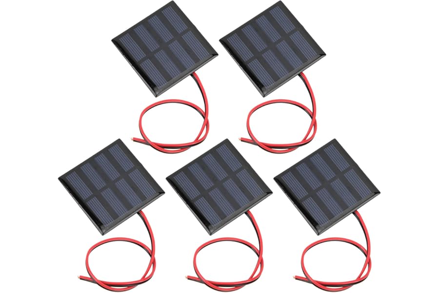Mini Solar Panel, 5Pcs DIY Cells Solar System Kits, 60 x 60MM Mini Solar Cells, for solar lawn lights, solar landscape lights