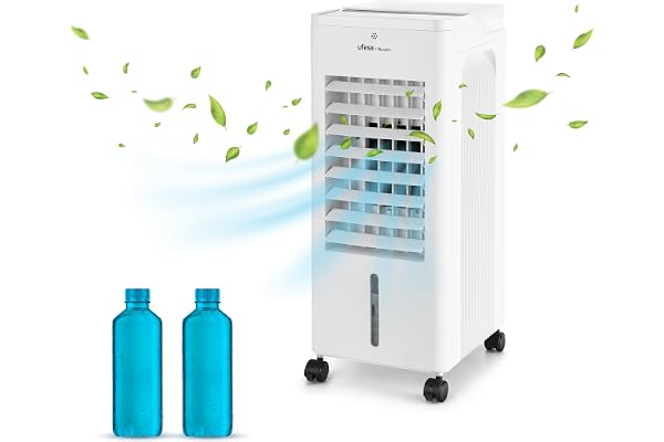 Ufesa Nuuk+ Climatiseur Mobile, Fonction 3-en-1 de Refroidissement, Ionisé et Ventilateur, 65W, 3 Vitesses, 3 Modes, Ècran Tactile, Réservoir 6L, Minuterie 12h, Filtre Lavable, Télécommande