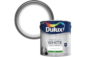 Dulux Silk Emulsion Paint For Walls And Ceilings - Pure Brilliant White 2.5 Litres