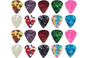 IZyufan Plektren Plektrum [20 Stück], Plektren Plectrum für Akustikgitarre, E-Guitar, Ukulele, Bass, Guitar Picks Stärken: 0.46, 0.71, 0.81, 0.96, 1.2mm