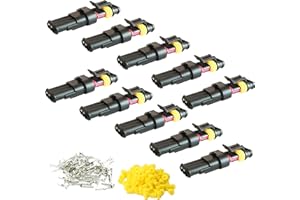 CESFONJER Imperméable à l'eau Connecteur, Électrique Prise Mâle et Femelle, AWG Connecteur étanche électrique pour Moto Scooter Auto Truck Marine Fil Harnais Sockets (3 Pin × 10 Ensembles)