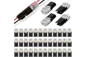 OMLALAYI 40 Pezzi Connettori Elettrici Rapidi, Connettori per Cavi 18-22AWG a 2 Pin, Toolless Wire Connectors Connettore Spina Auto Connessione Crimpare Cavo Terminali Connettore Automatico Senza Spelatura