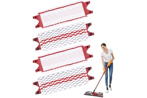 TIDEVAN Mop do Mycia Podłóg,4 szt.z Mikrofibry Płaski ściereczka do Mopa,Turbo i Mopa 1-2 Spray do wszystkich rodzajów podłóg do usuwania Czyszczenia brudnych plam