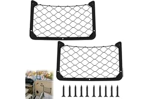 MUSIOOK 2 Pcs Storage Nets for Campervans - Elastic Cargo Net for Van with Plastic Frame, Campervan Storage Ideas for Motorhome, Boat, Caravan, Car, Interior Organizer Pocket for Phone, Toiletry (30×20cm)
