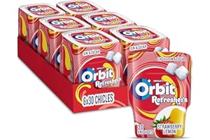 Orbit Fruity Refreshers Chicles Sin Azúcar en formato gragea en bote, (6x30 chicles)