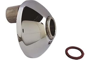 SOMATHERM FOR YOU, Raccord excentré 11,5mm avec rosace intégrée - Mâle 15/21 à Mâle 20/27 - Lot de 2 - Laiton chromé pour robinetterie sanitaire, eau chaude et froide