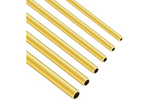 LAVMHAB Messingrohre, 5mm 6mm 7mm 8mm 9mm 10mm, OD x 1,0 mm Wandstärke, 300 mm Länge, Nahtlos Rundrohr aus Messing für Bastelarbeiten (6 Stück)