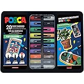 POSCA 186832 - Set of markers, 20 acrylic pens in a case, set of Pop Colours markers, PWE5M tip 1.8-2.5 mm