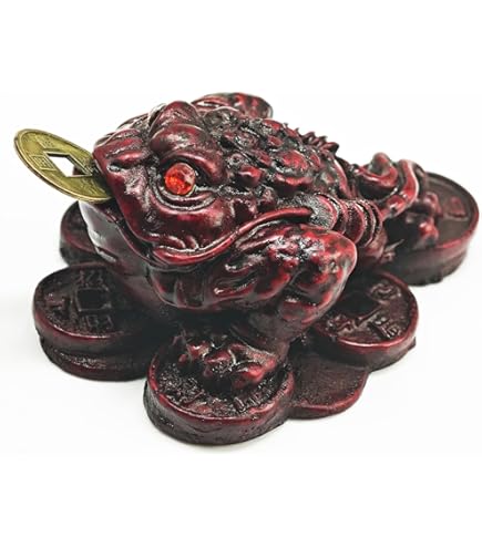 XNHIU Pendentif Porte-bonheur En Forme De Grenouille Feng Shui, Crapaud Feng Shui, Argent Chanceux, Grenouille Chinoise, Cadeau Porte-bonheur Pour La Prospérité, Décoration De La Maison (6 X 6 X 5 Cm