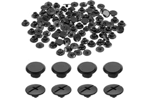 sourcing map 50set M5 x 4mm Chicago Screw Metal Phillips Head Binding Screws Post Nail Rivet Stud Screw Rivets for DIY Leather Belt Bag Craft Bookbinding, Black