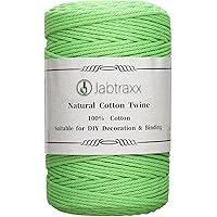 3mm Makramee Garn Baumwoll Kordel Baumwoll Schnur für Basteln, DIY, Handwerk & Stricken, 220m (Apfelgrün)