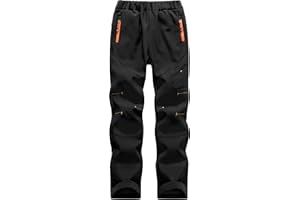 Mnking Pantalones Trekking Niño Niñas Impermeables Invierno Calentar Pantalon Montaña Senderismo Esqui Nieve Softshell al Aire Libre