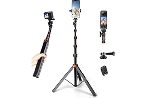 Wysuwany statyw do selfie,Ufanore 67"/170cm Iphone kij do selfie z pilotem Bluetooth,Stop aluminium Statywy do telefonów komórkowych Kompatybilny z Gopro,kamera sportowa,Insta 360,Android Smartfon