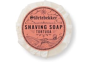 Störtebekker® Savon à raser Tortuga de qualité supérieure - Fabriqué à la main pour une mousse à raser efficace - Parfait pour le rasage avec rasoir et rasoir - Savon à raser végétalien pour homme et