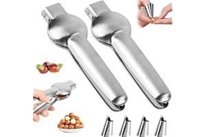 YISKY Pince Chataignes, 2 PCS Châtaigne Clip+4 PCS Protège-doigts en acier, Clip Noix, Noisettes Clips, Inoxydable Pince à Châtaignes, Casse Chataignes, Casse Noix, Ouvre Chataigne, pour châtaignes, Noix