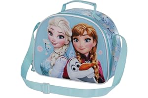 Disney Frozen 2, Bolsa Portamerienda 3D, 25.5 x 20 cm, Azul Happiness