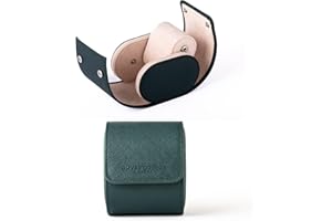 OLIVER COOPER LONDON Watch Roll Travel Watch Case for 1 Watch - Genuine Saffiano Leather, Watch Box for Men with Gift Box, Watch Storage Organizer for Home Storage and Travel (Teal)