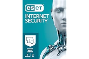 ESET Internet Security 2023 | 5 Appareils | 2 Ans | Suite de sécurité - Pare-feu - Protection webcam | Windows/Mac/Android | Code d'activation - envoi par email
