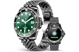 SOUYIE 2025 AI Men's Smartwatch with Phone Function, 1.19 Inch AMOLED Android Smart Watch with Heart Rate, SpO2, Sleep Monitor, Waterproof Round Watch, 107 Sports Modes, Fitness Watch with for Android