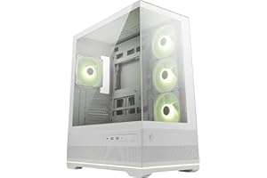 MSI MAG PANO 110R PZ White Boîtier PC Moyen Tour - Compatible avec Les GPU de 400 mm de Long, filtres à poussière, USB Type-C 20 GB/s, Compatible Cartes mères ATX et Micro ATX à connecteurs arrière