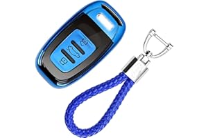 KASER Funda Carcasa Llave Coche Silicona TPU Compatible para Audi A1 A2 A3 A4 A5 A7 Q1 Q3 Q5 TT Llaveros Cover Protección Mando a Distancia Keyless (Azul)