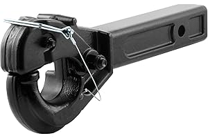 CURT 48005 Pintle Hook Hitch for 2-Inch Receiver, 10,000 lbs, Fits 2-1/2-Inch Lunette Ring