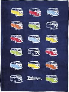 BERONAGE VW T1 Kuscheldecke – Bulli-Design In Blau 150x200 Cm, Super Flauschig Für Sofa & Bett