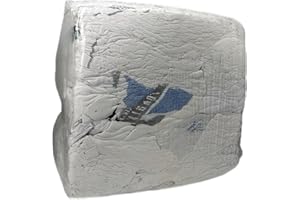 R+H PUTZLAPPEN Industrieputzlappen Trikot, 10 kg, saugstarke Baumwollputzlappen, geschnitten nach DIN 61650, Putzlappen, Putztücher für Maschinen, Öle und Fette (weiß mit kleinen Farbeinschlüssen)