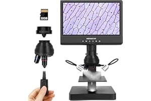 Andonstar AD249-P 10,1-Zoll-Digitales Mikroskop, Münzmikroskop für Fehlermünzen, ganze Münzen, 1000 x 3 Linsen, 1080P FHD-Videoaufzeichnung, biologisches Mikroskop-Kit für Erwachsene und Kinder