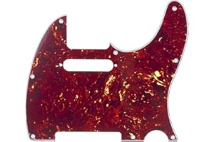 Musiclily 8 Trous Tele Pickguard Guitare Plaque de Protection pour Guitare électrique Fender USA/Mexique Standard Telecaster Style Moderne, 4 plis Vintage Tortoise