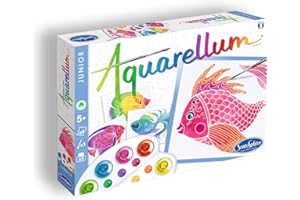 Sentosphere Aquarellum Junior 3900046 - Set per dipingere con acquerelli con 4 Disegni da colorare, Tema: Pesci
